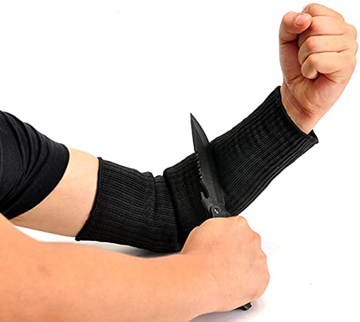 Yosoo 1Pair Arm Sleeve Steel Wire Arm Guards Anti Cut Sleeves Abrasion Stab Proof Armguard