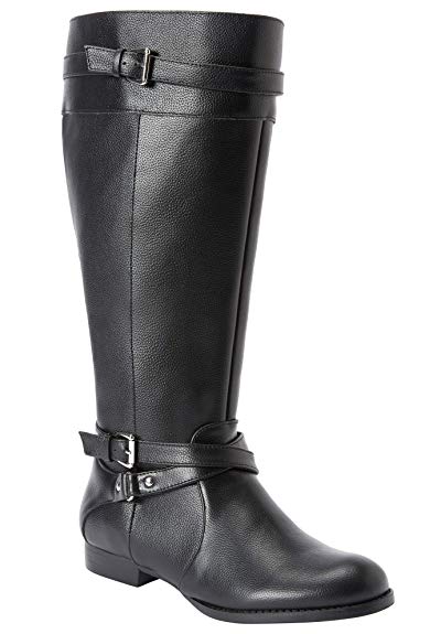Comfortview Women's Wide Width The Janis Wide Calf Leather Boot
