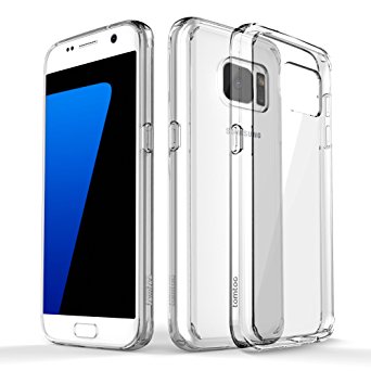 Galaxy S7 Case, Tomtoc [Ultra Hybird] Protective Case Cover with Shock-Absorption Bumper and Anti-Scratch Hard Back for Galaxy S7 [5.1 inch] - Crystal Clear
