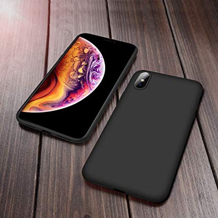 Compatible iPhone Xs Case, iPhone XS Liquid Silicone Gel Rubber Anti-Scratch Shockproof 5.8 Inch with Soft Microfiber Cloth Lining Cushion Compatible Apple iPhone Xs(2018) Ultra Slim by Ainope (Black)