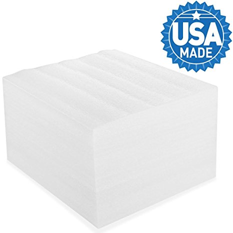 Foam Wraps, DAT 12" x 12" Foam Wrap Sheets Cushioning for Moving Storage Packing and Shipping Supplies, 50-Pack (White)