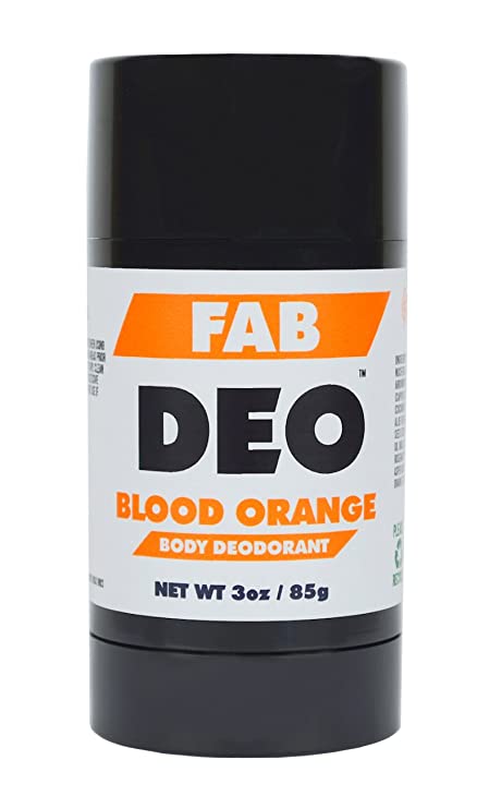 FabDeo BLOOD ORANGE Natural Deodorant 3 oz - Vegan and Cruelty Free - No Sulfurs or Heavy Metals - America's Favorite
