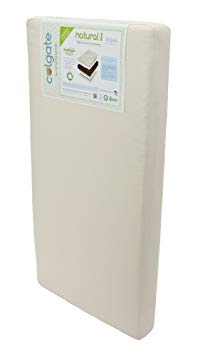 Colgate Natural I | Coir Fiber Crib Mattress | 51.6"L x 27.2"W" x 5"H | Hypoallergenic | Certified Organic Cotton Cover | Made in the USA