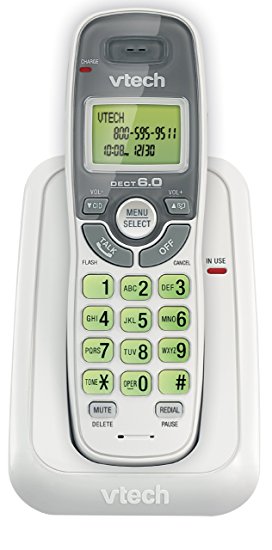 Vtech Dect 6.0 Single Handset Cordless Phone with Caller ID, Green Backlit Keypad and Display