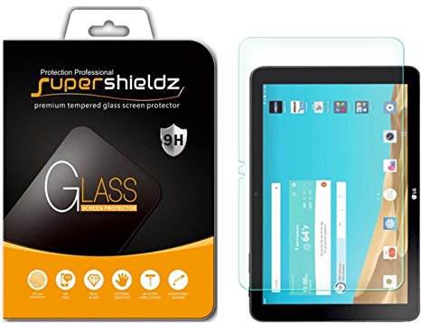 LG G Pad X 10.1 Tempered Glass Screen Protector, Supershieldz Ballistics Glass 0.3mm 9H Hardness Anti-Scratch, Anti-Fingerprint, Bubble Free -Crystal Clear [1-Pack]- Retail Packaging