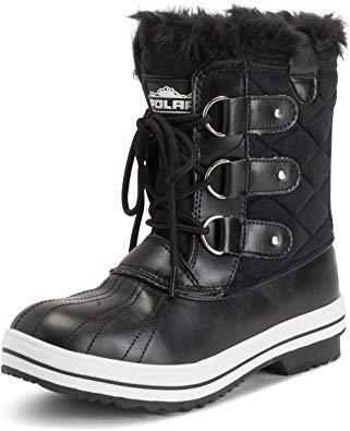 Polar Products Womens Snow Boot Quilted Short Winter Snow Rain Warm Waterproof Boots