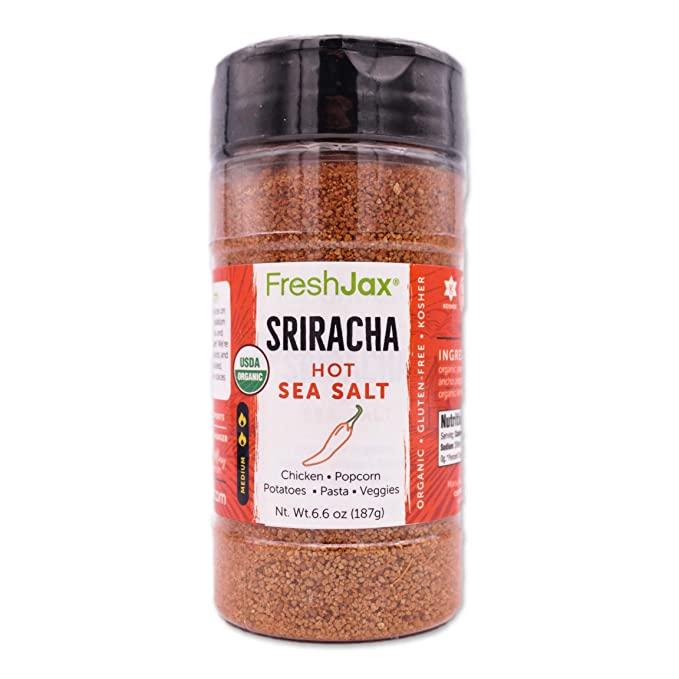 FreshJax Premium Gourmet Spices and Seasonings, (Organic Sriracha: Hot Sea Salt) Large 6.6 oz