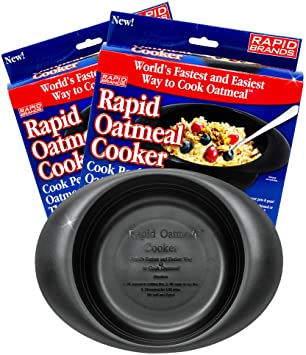 Rapid Oatmeal Cooker | Microwave Instant or Old-Fashioned Oats in 2 Minutes | Perfect for Dorm, Small Kitchen, or Office | Dishwasher-Safe, Microwaveable, & BPA-Free (2 pack)
