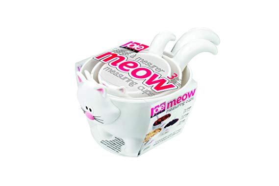 Joie 067742124227 Meow Measuring Cups, Mixed,Black and White