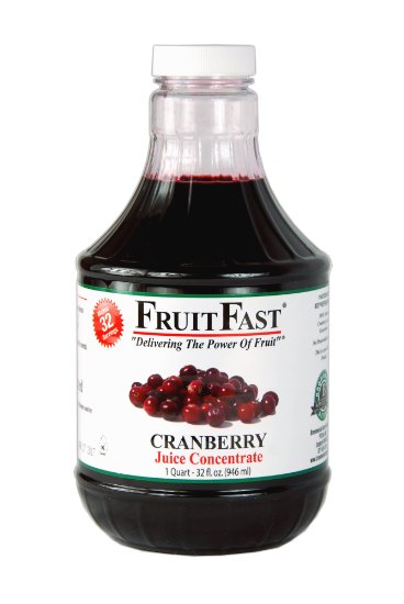 FruitFast - Cranberry Juice Concentrate "Cold Filled" 32 Day Supply - Price Includes Shipping