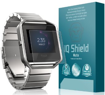 Fitbit Blaze Screen Protector Anti-Glare [6-Pack,Full Coverage], IQ Shield® Matte - Lifetime Warranty Replacements - Premium Bubble-Free HD Film with Anti-Fingerprint Coating