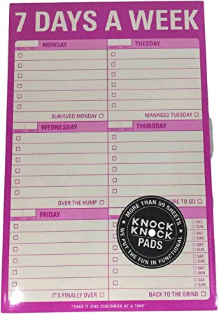 Knock Knock 7 Days A Week Notepad (Hot Pink)