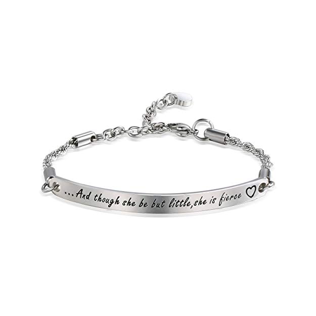 ivyAnan Jewellery Inspirational Engraved Bracelet She believed she could so she did Quote Bar Bracelet for women, girls, friendship, gift jewlery
