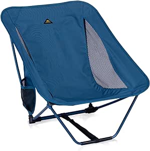 iClimb Low Ultralight Compact Camping Folding Chair with Side Pocket and Carry Bag