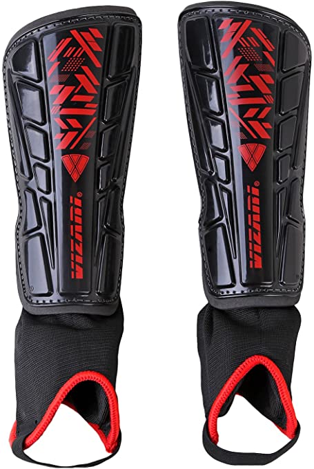 Vizari Malaga Soccer Shin Guards for Kids | Soccer Gear for Boys Girls | Protective Soccer Equipment | Adjustable Straps