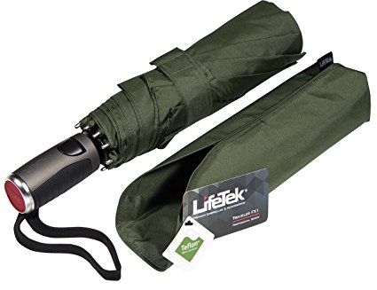 LifeTek Automatic Travel Umbrella Teflon Canopy Wind Resistant Frame