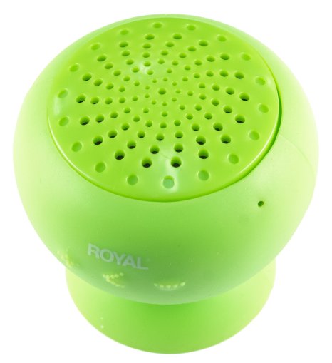 Royal BT10 Splash Resistant Suction Cup GREEN Bluetooth Speaker Stick