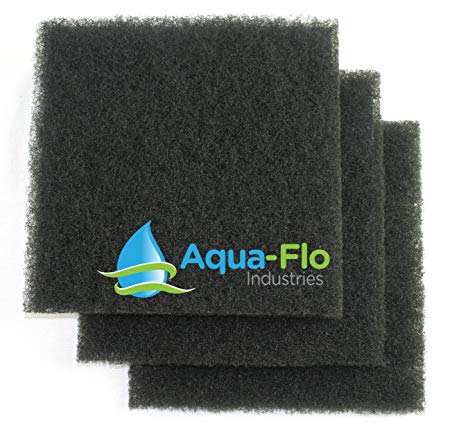 12"x 12"x 1.25" (3 Pack) Aqua-Flo Coarse Black Universal Pond Filter Mat