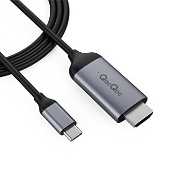 TICTID USB C to HDMI Cable (6ft/1.8m), USB 3.1 Type C Male (Thunderbolt 3 Compatible) to HDMI Male 4K 60Hz Displays Support Cable Adapter for Macbook 2015/2016,Macbook Pro 2016, Chromebook (QC-GN40D)