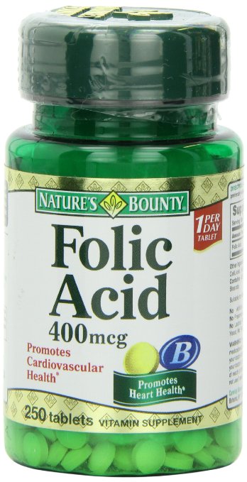 Nature's Bounty Folic Acid, 400mcg, 250 Tablets