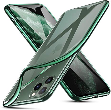 ESR Essential Zero Designed for iPhone 11 Pro Max Case, Slim Clear Soft TPU, Flexible Silicone Cover for iPhone 11 Pro Max, Green Frame