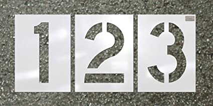CH Hanson 12 Piece Number Kit - Pavement Stencil - Font Size 12" X 9"