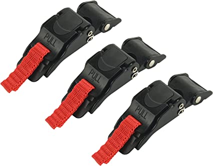 Cosmos Pack of 3 Bike Helmet Speed Clip Bicycle Helmet Quick Release Buckle Pull Buckle for Universal Helmet, Fit ONLY for 0.75 Inch / 2 cm Width Chin Strap , Buckles ONLY