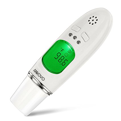 ANKOVO Infrared Clinical Forehead and Ear Thermometer with 8 in 1 Multi-Functional CE and FDA Approved for Body Object and Ambient