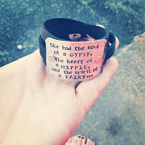 She had the soul of a Gypsy, the heart of a hippie, and the spirit of a fairy... genuine leather triple wrap cuff bracelet