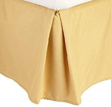 Elegant Comfort® Wrinkle-Resistant 1500 Thread Count Egyptian Quality SOLID Bed Skirt - Pleated Tailored 14" Drop - All Sizes and Colors , Full, Gold