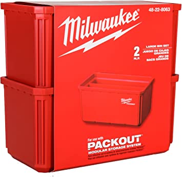Milwaukee 48-22-8063 2PK PACKOUT Shop Storage Large Bin Set
