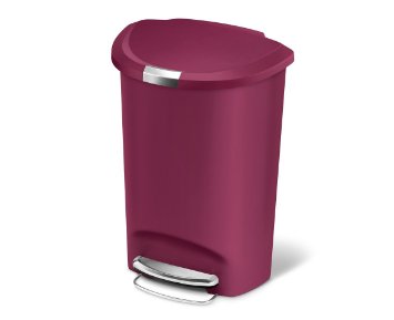 simplehuman Semi-Round Step Plastic Can, 50 L, Fuchsia