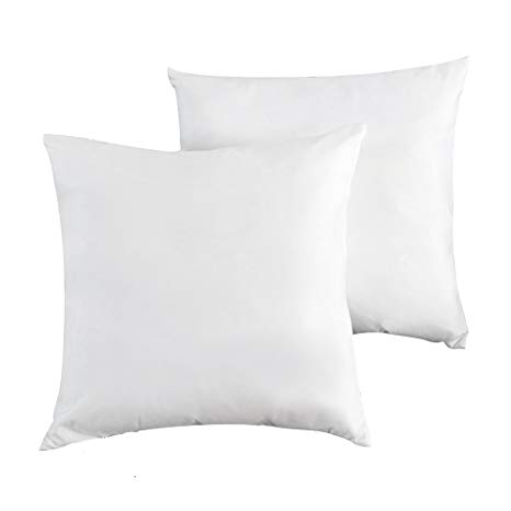 Mayfair Linen Set of 2, Down and Feather Throw Pillow Insert, Decorative Throw Pillows Inserts, Cotton Fabric, 20'' x 20'' by