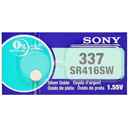 Sony 337 (SR416SW) 1.55V Silver Oxide 0%Hg Mercury Free Watch Battery (1 Battery)