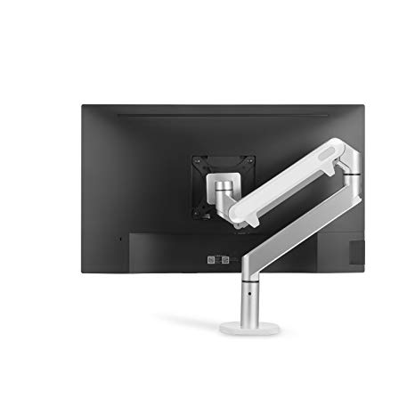 ThingyClub® Single Gas Spring LCD Arm Desk VESA Bracket & Monitor Arm Stand for 10"-27" Screens: Tilt up 90° /down 85°, Swivel left/right 180°, 360° Rotation (Single Arm - Silver)
