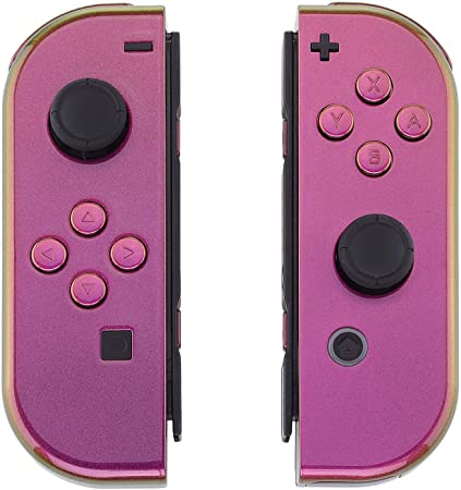 eXtremeRate Chameleon Purple Yellow Green Joycon Handheld Controller Housing with Full Set Buttons, DIY Replacement Shell Case for Nintendo Switch Joy-Con – Console Shell NOT Included