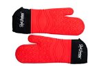 RedLantana Silicone Oven Mitts - Set of 2 - Best Protection with Extra Long Thick Cotton Lining - Used for Baking Grilling and Overall Cooking - Commercial Grade Small  Medium  Youth Size