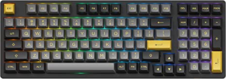 EPOMAKER AKKO Black&Gold 3098B 98 Keys Hot-Swap 2.4Ghz Wireless/Bluetooth5.1/Wired Mechanical Keyboard with RGB Backlight, Double-Shot PBT Keycaps for Gamers (AKKO CS Jelly Pink, 3098B Black&Gold)