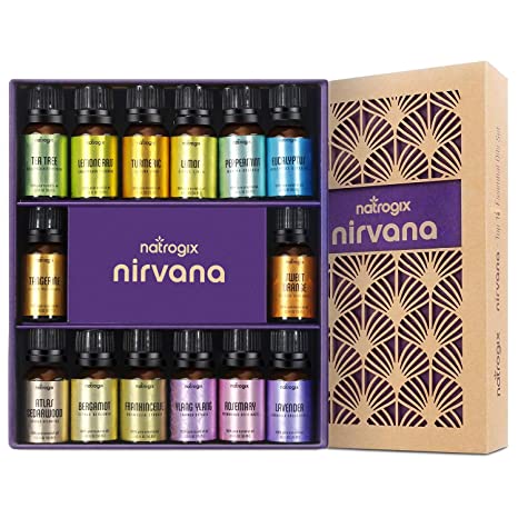 Natrogix Nirvana Essential Oils Popular 14 Essential Oil Set 100% Pure Therapeutic Grade 14/10ml Incl