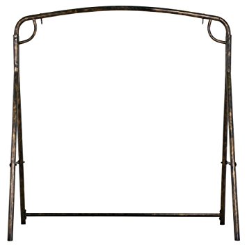 Yaheetech Iron A Frame Porch Swing Stand Bronze Finish,Capacity: 441 Lb