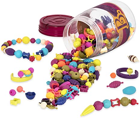 B. toys by Battat B. toys – Pop Snap Bead Jewelry Set for Kids – Pop Arty! – DIY Craft Jewelry Making Kit – Creative Necklaces, Rings, Bracelets – 4 years   (275 Pcs)