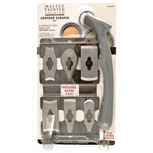 Allway Tools Soft Grip Contour Scraper Set with 6 Blades