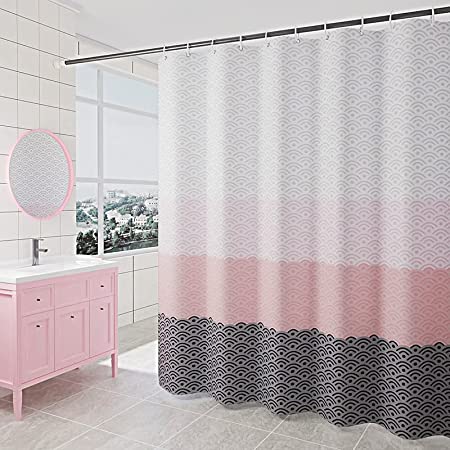 SUCFORST Shower Curtain Sets, Waterproof, Durable, Quick Dry Polyester Fabric Bathroom Accessories, Weighted Hem, Washable Shower Curtains with 12 Hooks  12 Metal Hooks (72" W x 72" L, Geometry WiFi)