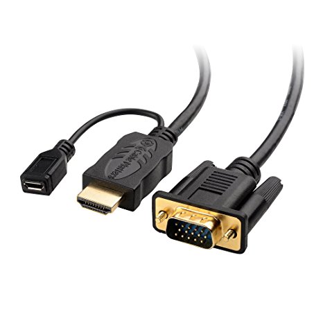 Cable Matters 6 Feet Active HDMI to VGA Cable with 3 Feet Micro USB Cable