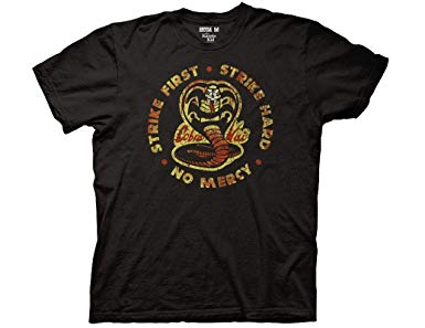 Ripple Junction Karate Kid Adult Big and Tall Bloody Cobra Kai Light Weight 100% Cotton Crew T-Shirt