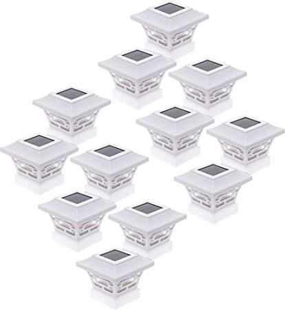 Westinghouse Hilltop 20 Lumens Solar Fence Post Cap Lights for 4x4 Wood Posts (White, 12 Pack)