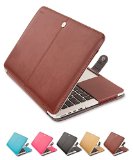 Mosiso - Brown Premium Quality PU Leather Book Cover Clip On Case for Apple 13 inch MacBook Pro A1278 with or without Thunderbolt Aluminum Unibody with CD-ROM Drive Brown