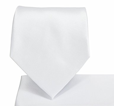 Solid Pattern NeckTie & Matching Pocket Square Handkerchief Set