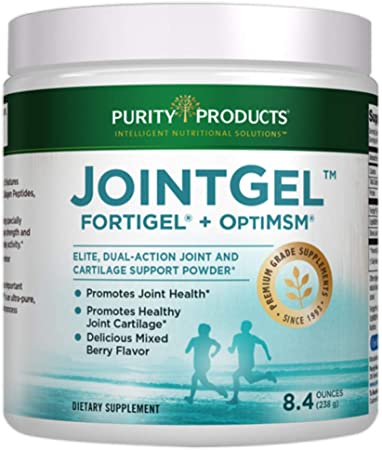 Joint Gel Formula from Purity Products - Bioactive Collagen Peptides   MSM - Supports Joint Function   Flexibility while Fortifying Joint Cartilage - Dual Action, Berry Flavored Powder - 30 Day Supply