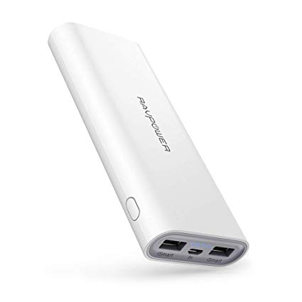 Portable Charger RAVPower 16750 Updated Phone Charger Battery 16750mAh Power Banks (4.5A Dual USB Output, iSmart 2.0 Tech) Phone Battery Pack for iPhone Xs, iPhone X, iPad, Android Devices